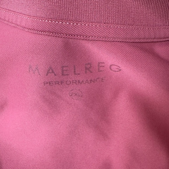 Maelreg Men's Performance‎ Golf Polo  Shirt Burgundy/White Short Sleeve 2XL - Picture 4 of 16